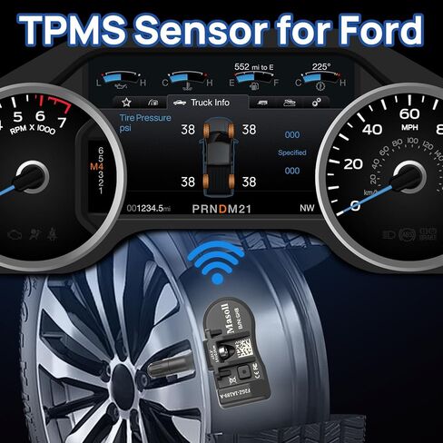 مستشعر TPMS لسيارة Ford F150 F250 Bronco Escape Expedition Explorer Focus Fusion Ranger، مستشعر ضغط الإطارات لفورد لينكولن ميركوري، مستشعر مراقبة ضغط الإطارات 4 عبوات in Kuwait