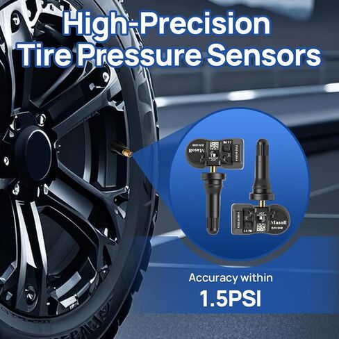 مستشعر TPMS لسيارة Ford F150 F250 Bronco Escape Expedition Explorer Focus Fusion Ranger، مستشعر ضغط الإطارات لفورد لينكولن ميركوري، مستشعر مراقبة ضغط الإطارات 4 عبوات in Kuwait