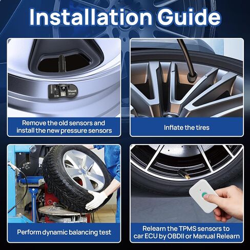 مستشعر TPMS لسيارة Ford F150 F250 Bronco Escape Expedition Explorer Focus Fusion Ranger، مستشعر ضغط الإطارات لفورد لينكولن ميركوري، مستشعر مراقبة ضغط الإطارات 4 عبوات in Kuwait