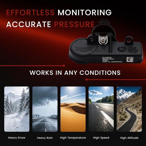 مجموعة مستشعرات TPMS مكونة من 4 مستشعر ضغط الإطارات المبرمج مسبقًا بتردد 433 ميجاهرتز متوافق مع 2019 2020 2021 2022 2023 2024 RAM 1500 DT استبدال OE 68293199AA in Saudi Arabia