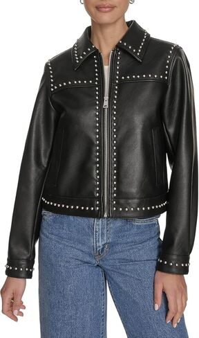 Levi's Women's Faux Leather Studded Jacket in Saudi Arabia