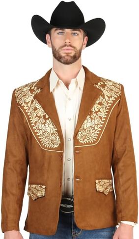 El General Men’s Suede Western Embroidered Blazer - Tan in Saudi Arabia