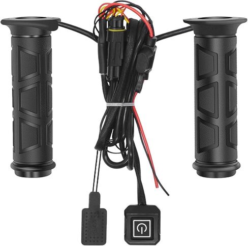 Lock on Heated ATV Grips, ATV Heated Grips and Thumb Warmer, 3 Heat Settings 7/8 12V Electric Heating Handlebar Grips in Saudi Arabia
