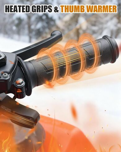 Lock on Heated ATV Grips, ATV Heated Grips and Thumb Warmer, 3 Heat Settings 7/8 12V Electric Heating Handlebar Grips in Saudi Arabia