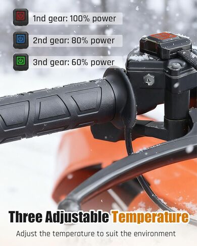 Lock on Heated ATV Grips, ATV Heated Grips and Thumb Warmer, 3 Heat Settings 7/8 12V Electric Heating Handlebar Grips in Saudi Arabia