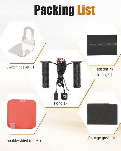 Lock on Heated ATV Grips, ATV Heated Grips and Thumb Warmer, 3 Heat Settings 7/8 12V Electric Heating Handlebar Grips in Saudi Arabia