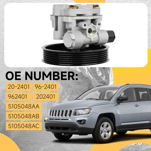 5105048AB Power Steering Pump, Fit for 2007-2017 Jeep Compass & Patriot, Fit for 2007-2012 Dodge Caliber, 1.8L 2.0L 2.4L, Power Assist Pump, OE 20-2401, 5105048AA in Saudi Arabia