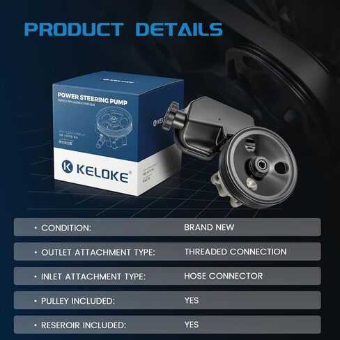 مضخة توجيه كهربائية من KELOKE، مع بكرة وخزان، متوافقة مع دودج داكوتا 2005-2007 V6 3.7L، داكوتا 2007 V8 4.7L، داكوتا 2005-2007 V8 4.7L، استبدال # 21-5429 52855186AH in Kuwait