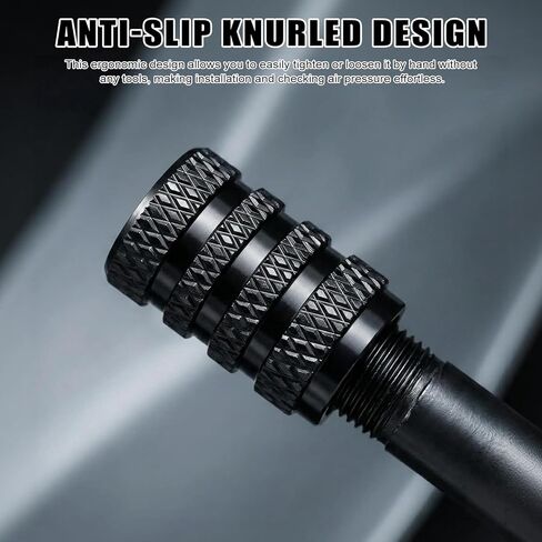 Tire Valve Stem Caps, Black Anodized Aluminum, 12PCS/Pack, Corrosion Resistant Anti-Rust, Universal Tire Valve Covers for Cars, Trucks, SUVs, Motorcycles and Bikes in Kuwait