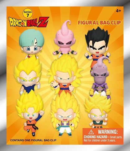 سلسلة Dragon Ball Z 7 - مشبك حقيبة قابل للجمع مقاس 5 بوصات - حقيبة عمياء (شكل واحد عشوائي) - سلسلة مفاتيح شخصية أنيمي / ملحق حقيبة الظهر | بضائع مرخصة رسميًا in Kuwait