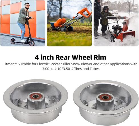 GOTOTOP Aluminum Alloy 4 Inch Rear Wheel Rim with 600RS Bearing for Electric Scooter, Tiller, Snow Blower, 3.00-4 Rear Wheel Rim in Saudi Arabia