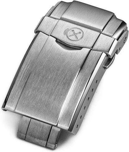 Bundle of 22mm Watch Band with Silver Clasp for Seiko Prospex Samurai Series and 20mm Brushed Silver Stainless Steel Double-lock Clasp in Kuwait