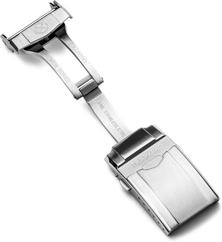 Bundle of 22mm Watch Band with Silver Clasp for Seiko Prospex Samurai Series and 20mm Brushed Silver Stainless Steel Double-lock Clasp in Kuwait