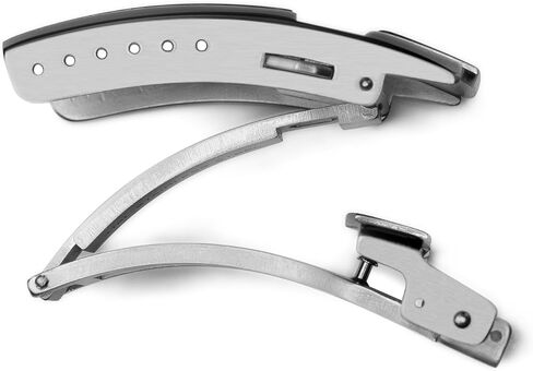 Bundle of 22mm Watch Band with Silver Clasp for Seiko Prospex Samurai Series and 20mm Brushed Silver Stainless Steel Double-lock Clasp in Kuwait