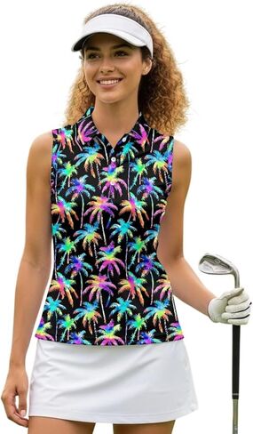 Women's Tennis Tank Tops Racerback with Collar Moisture Wicking Golf Shirts Sleeveless Athletic Tops XS-2XL in Saudi Arabia