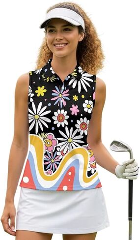 Women's Tennis Tank Tops Racerback with Collar Moisture Wicking Golf Shirts Sleeveless Athletic Tops XS-2XL in Saudi Arabia
