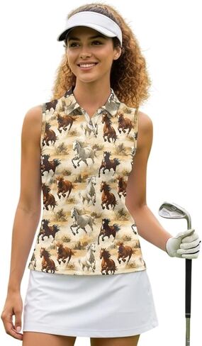 Women's Tennis Tank Tops Racerback with Collar Moisture Wicking Golf Shirts Sleeveless Athletic Tops XS-2XL in Saudi Arabia