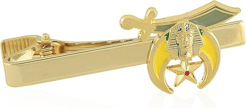 شرينر: نبلاء الضريح الغامض (السيف والهلال والنجمة) مشبك ربطة عنق ماسوني/ماسوني ذهبي اللون/شريط ربط. in Kuwait