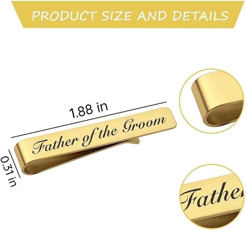 Father of the Groom Gift Tie Clip Gold Plated Elegant Tie Bar for Stepfather of the Groom Wedding Day Keepsake Gift for Dad Father in Law Wedding Party Accessory in Saudi Arabia