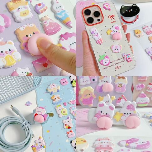 ملصقات صغيرة منتفخة ثلاثية الأبعاد، أكثر من 230 ملصق Kawaii لطيف (6 أوراق، نمطان)، ملصقات فقاعات مرتفعة ناعمة لحافظة الهاتف، والمجلات، والمخططين، وسجلات القصاصات، وديكور DIY in Saudi Arabia