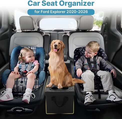 Mixsuper Liner Car Seat Organizer Ford Explorer Organizer 2020-2026 with Cup Holders Center Console Organizer for Explorer Seat Aisle Storage Box for Kids Travel Accessories in Kuwait