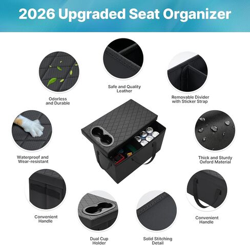 Mixsuper Liner Car Seat Organizer Ford Explorer Organizer 2020-2026 with Cup Holders Center Console Organizer for Explorer Seat Aisle Storage Box for Kids Travel Accessories in Kuwait