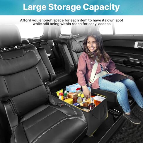 Mixsuper Liner Car Seat Organizer Ford Explorer Organizer 2020-2026 with Cup Holders Center Console Organizer for Explorer Seat Aisle Storage Box for Kids Travel Accessories in Kuwait