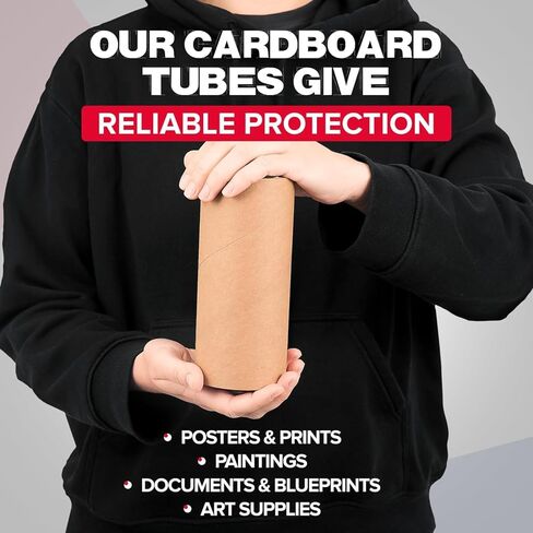 3" x 12" Heavy-Duty Reinforced Cardboard Mailing Tube, Pack of 10 Tubes with 20 Caps – Secure USPS Approved – Great for Shipping and Storing of Prints, Artwork, Posters or Documents in Saudi Arabia