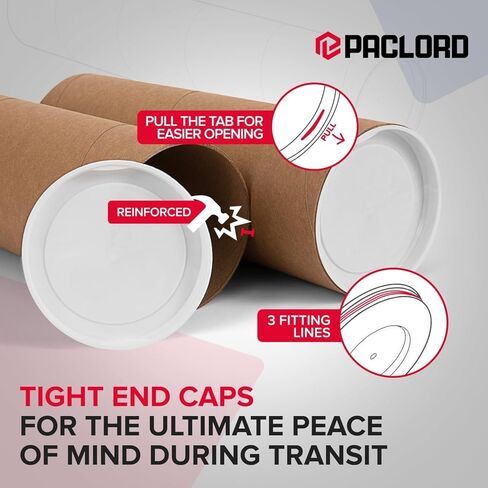 3" x 12" Heavy-Duty Reinforced Cardboard Mailing Tube, Pack of 10 Tubes with 20 Caps – Secure USPS Approved – Great for Shipping and Storing of Prints, Artwork, Posters or Documents in Saudi Arabia