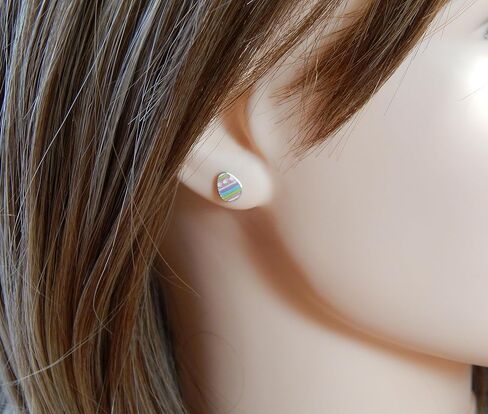 ICYROSE Solid 925 Sterling Silver Pastel colors Easter Egg Stud Earrings (Hypoallergenic nickel free) 9673(polka dot) in Saudi Arabia