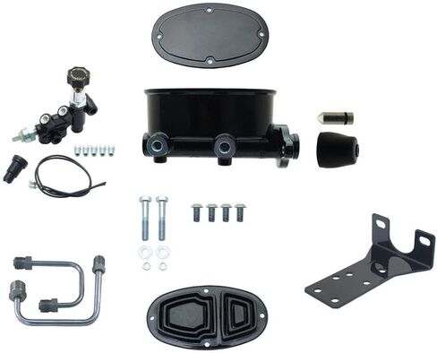 Speedway Motors Power Brake Booster Conversion Kit Compatible with 1960–1966 Chevy and GMC Trucks, 8" Dual Booster, 1-1/8" Bore Oval Master Cylinder, Adjustable Valve, Bracket in Saudi Arabia