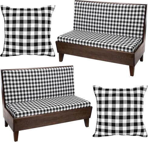 6 قطع من أغطية وسائد Rv Dinette أغطية وسائد مربعة ومقاعد حجرة طعام صغيرة قابلة للغسل وغطاء مقعد RV لمقعد السيارة مع 2 كيس وسادة، 2 مسند ظهر و2 غطاء مقعد (أسود) in Kuwait