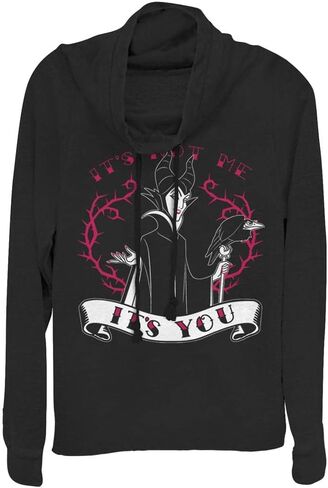 Disney Villains Its You Women's Cowl Neck Long Sleeve Knit Top in Saudi Arabia
