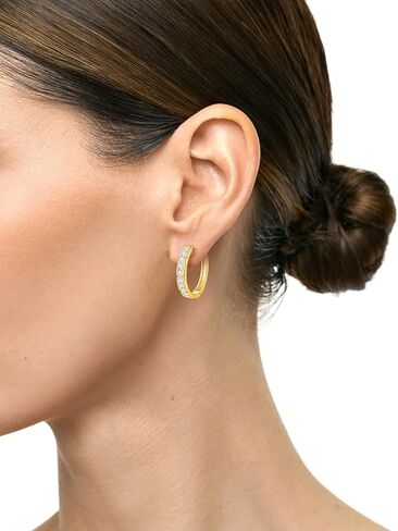 مويسانيتي الزمرد 15mm / 20mm أقراط هوب للنساء الرجال، هيبوالرجينيك 925 الفضة الاسترليني الذهب الأبيض / الذهب الأصفر الأقراط، عيد ميلاد عيد الحب مجوهرات لها / له in Kuwait
