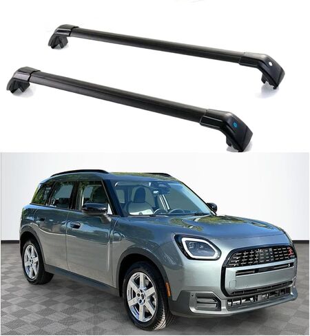 Aluminum Cross Bars Fits for Mini Countryman Exclusive C U25 2024 2025 with Lock Cargo Carrier (Black) in Kuwait