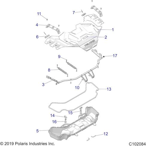 حامل Polaris ATV ASM، أمامي، BLK [INCL. حامل، دعم، ملصق، موسعات]، قطعة OEM الأصلية 2637624-070، الكمية 1 in Kuwait