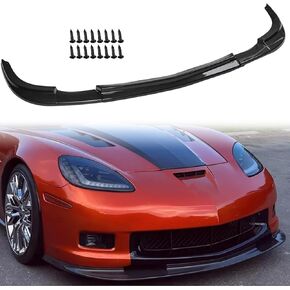 الشفة الأمامية المصد مناسبة لـ 2006-2013 تشيفي كورفيت C6 Z06 جراند سبورت ZR1 ستايل أسود لامع إكسسوارات الذقن الفاصل المفسد الناشر تقليم طقم الجسم in Kuwait