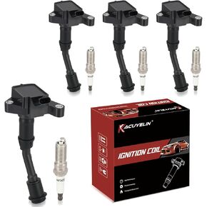 UF735 Ignition Coil Pack and Iridium-Platinum Spark Plugs Set of 4 Compatible with Ford Escape Fusion 2014-2020 1.5L Replaces# DG554, C880 in Kuwait