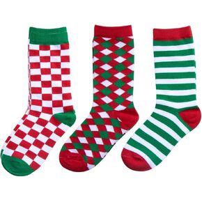 جوارب MZLIU للأطفال منقوشة للأولاد والبنات، جوارب قطنية مربعات للأطفال الصغار من عمر 1 إلى 9 سنوات in Kuwait