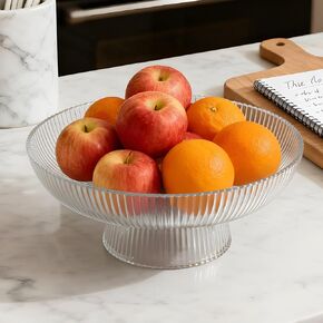 وعاء فواكه زجاجي كبير لطاولة المطبخ لتزيين طاولة المطبخ، مضلع شفاف in Kuwait