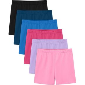 Ruisita 6 Pack Toddler and Girls Cotton Biker Shorts Kids Bike Cartwheel Shorts Safety Under Dress Dance Shorts in Kuwait
