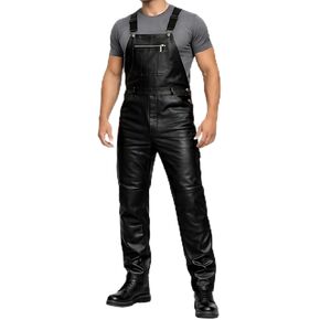 Men's Leather Overall bib Pants Workwear Dungaree in Saudi Arabia