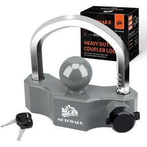 METOWARE Universal Trailer Coupler Ball Lock, Adjustable Heavy-Duty Trailer Hitch Locks Fit 1-7/8 Inch, 2 Inch, 2-5/16 Inch Couplers with 2 Keys in Kuwait