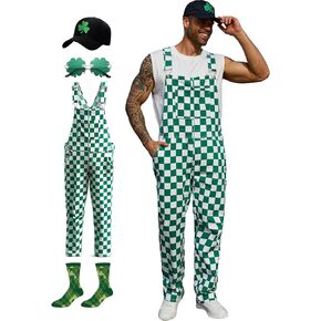 بذلة أيرلندية للرجال لعيد القديس باتريك، نظارات شمسية خضراء، قبعة شامروك، جوارب، 4 قطع ملابس للمهرجانات in Kuwait