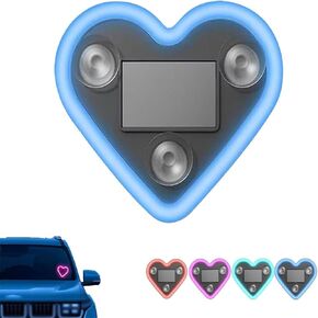 Solar-Powered Heart-Shaped LED Neon Light for Car & Outdoor Decor - IP65 Waterproof, Multiple Modes, Romantic Ambience for Couples. (Pink, 1pcs) in Saudi Arabia