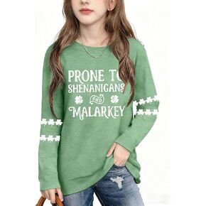 Kids St Patrick's Day Shirt Girls Boys Lucky Irish Shamrock Shirts Saint Patricks Day Long Sleeve Tops in Kuwait