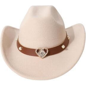 Women's Cowboy Hat Wide Brim Rodeo Western Cowgirl Hat Costume Accessories in Saudi Arabia