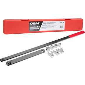 OEMTOOLS 27115 مجموعة أدوات حزام السربنتين، أداة شداد الحزام السربنتين، محولات محرك مربعة 1/2 و3/8، مجموعة مفتاح ربط كروفوت (13، 14، و15 مم)، مجموعة مقابس منخفضة الشكل (13، 15، 16، و18 مم) in Kuwait
