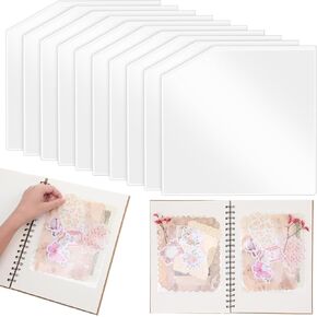 10 Pcs Clear Adhesive Pockets, 6 x 6 Inch Self-Adhesive Corner Pockets Sticky Pockets Add Storage Space for Planners, Notebooks, Folders, Index Cards, Office in Saudi Arabia
