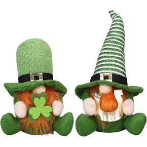 St Patricks Day Decorations Gnomes Plush St. Patrick's Decor Decoration Gifts Green Irish Elf Tomte Gnome Ornaments Accessories for Home Table in Kuwait